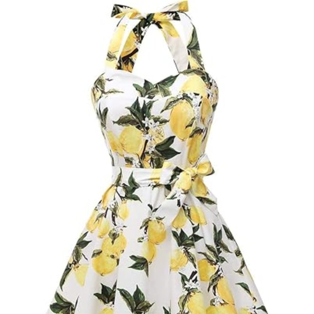 Women's Vintage Style Polka Audrey Dress 1950s Halter Retro Cocktail‎ Dress